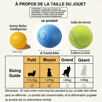Balle Interactive Intelligente pour Chien et Chat - Rechargeable USB