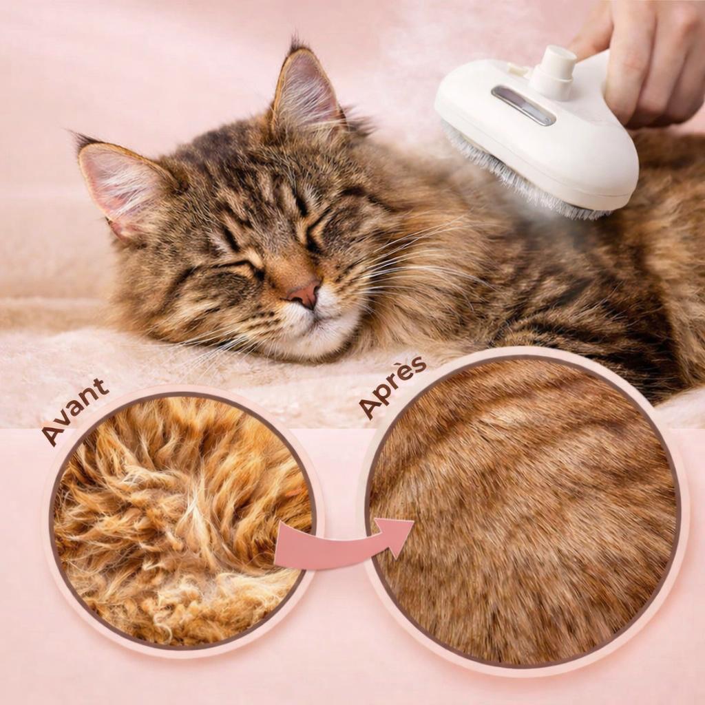 Brosse Vapeur pour Animaux - Démêlant et Massage